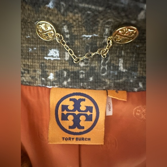 Tory Burch Orange Tweed Blazer Jacket size 6‎ - Picture 10 of 15
